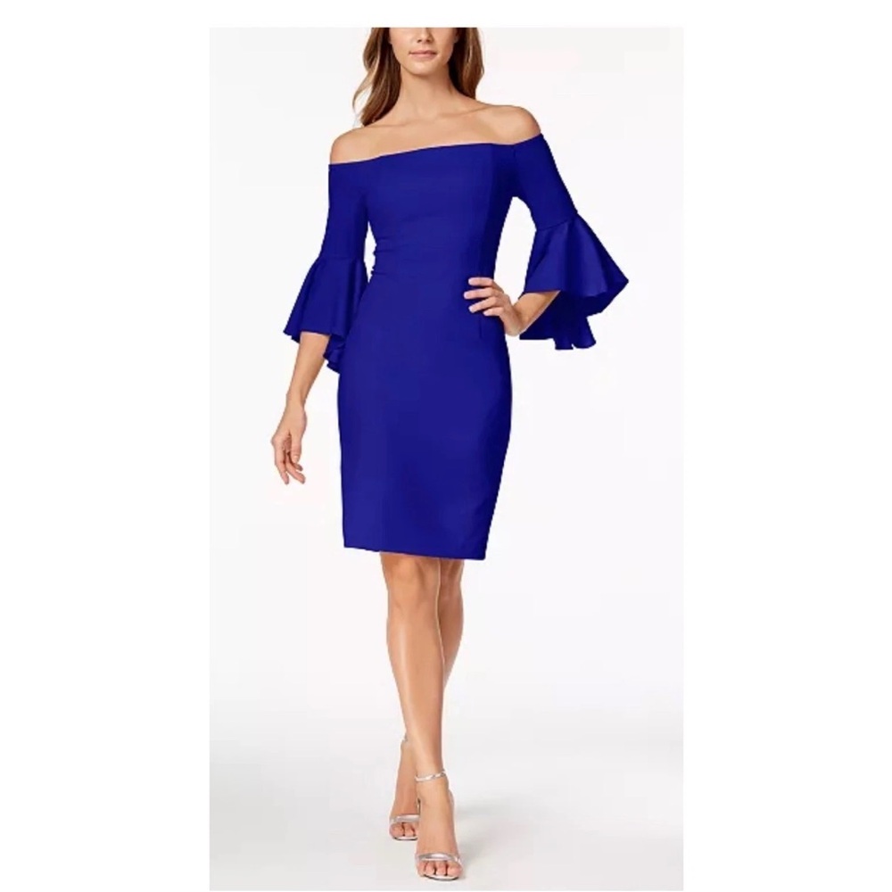 Calvin Klein Strapless Royal Blue Dress